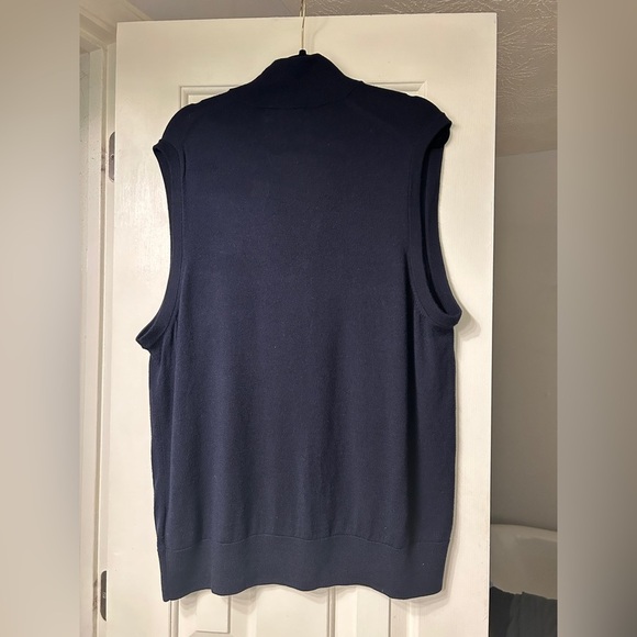 Brooks Brothers Wool Pullover Quarter Zip Vest- Navy - Picture 4 of 6